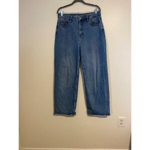 Old Navy Womens High-Rise Wide Leg Jeans Size 12 Blue Denim Casual Pants